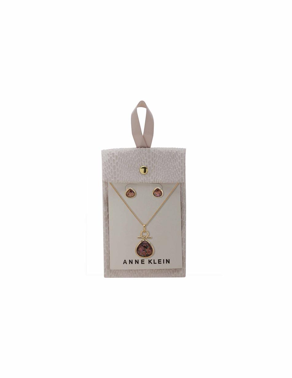 Earring Anne Klein Abalone Teardrop Earring & Necklace Set   | XTS-0077606